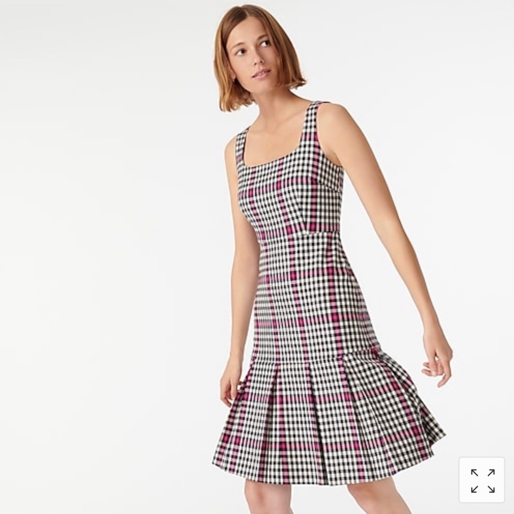 J.Crew Scoopneck flare dress in herringbone twill
